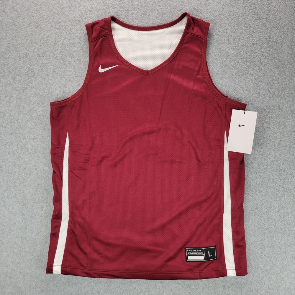 Nike Kids Reversible Basketball Jersey Maroon White DN5269-612 Size Large‎ L